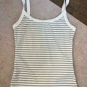 SHEIN Black and White Striped Tank Top
